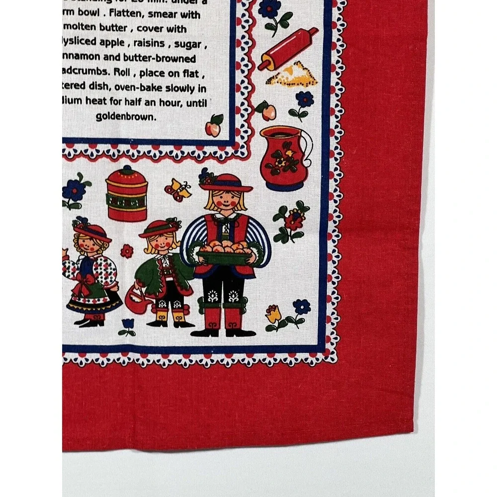 Applestrudel Linen Tea Towel Kitchen Dish Cloth Cottagecore Farmhouse Decor
